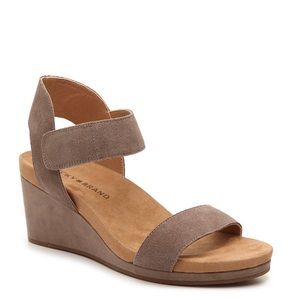 Lucky Brand Taupe Kamilia Wedge Sandal